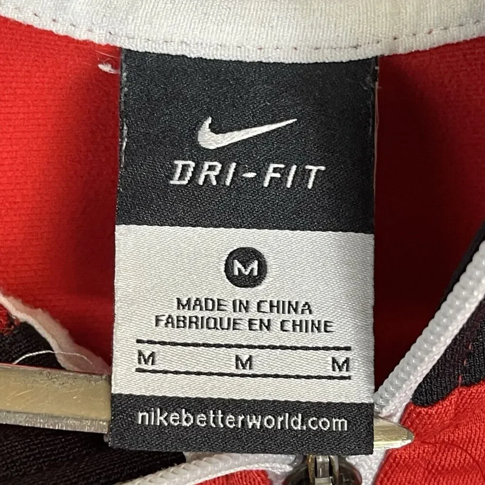 Nike Track Jacket‎ Mens Medium Red Black LeBron James Lion Forged Swoosh Hoodie
